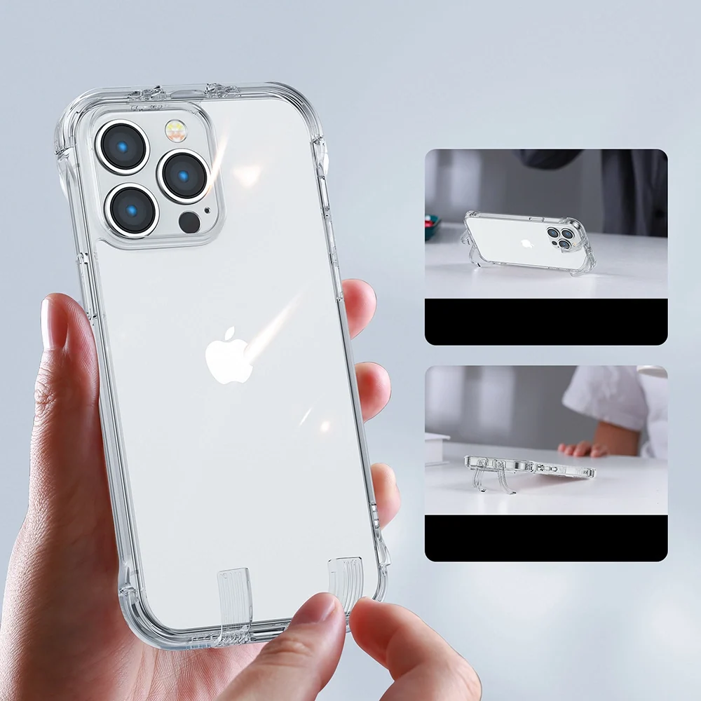 Joyroom Defender Series Case Cover iPhone 14 Pro Max Armored Hook Cover Stand Tydelig (JR-14H4)