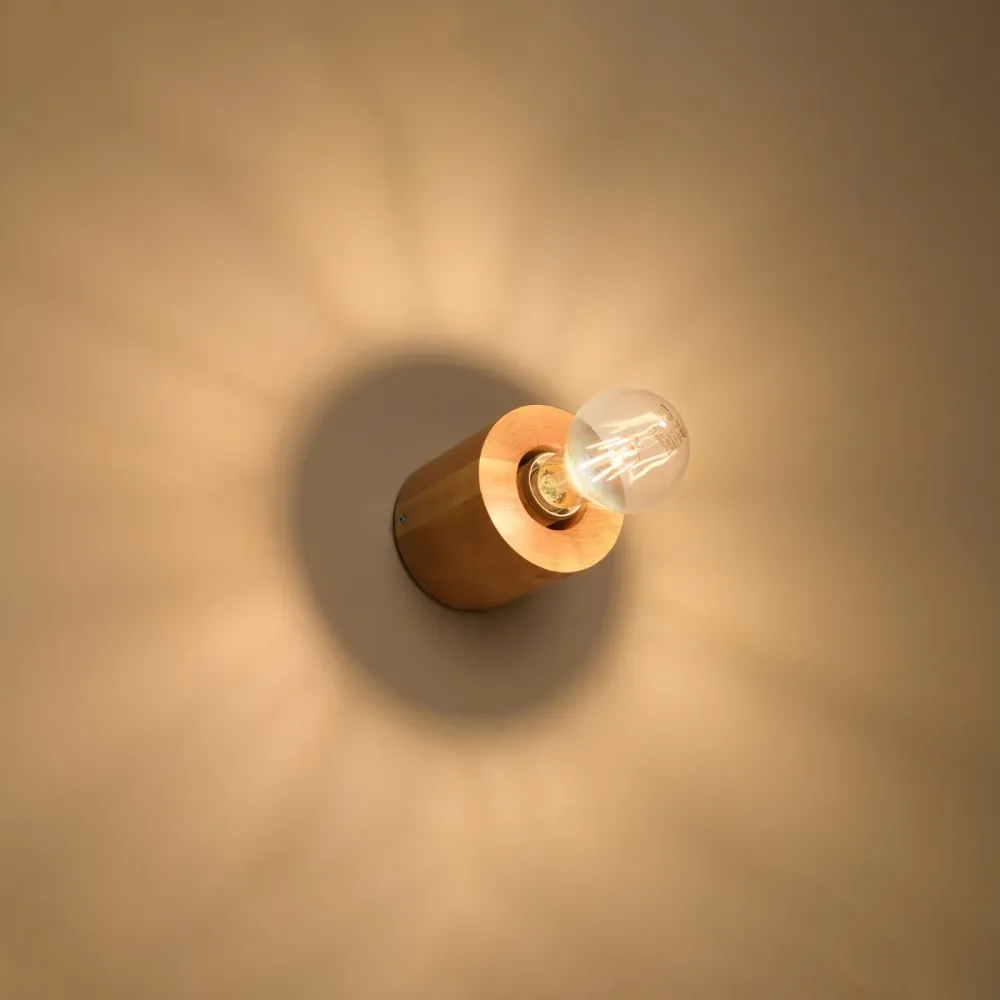 Flame Tip Væglampe SALGADO naturtræ