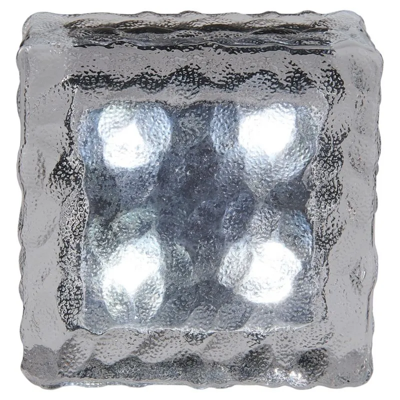 Solcellelampe i glas, kubeformet 10 cm