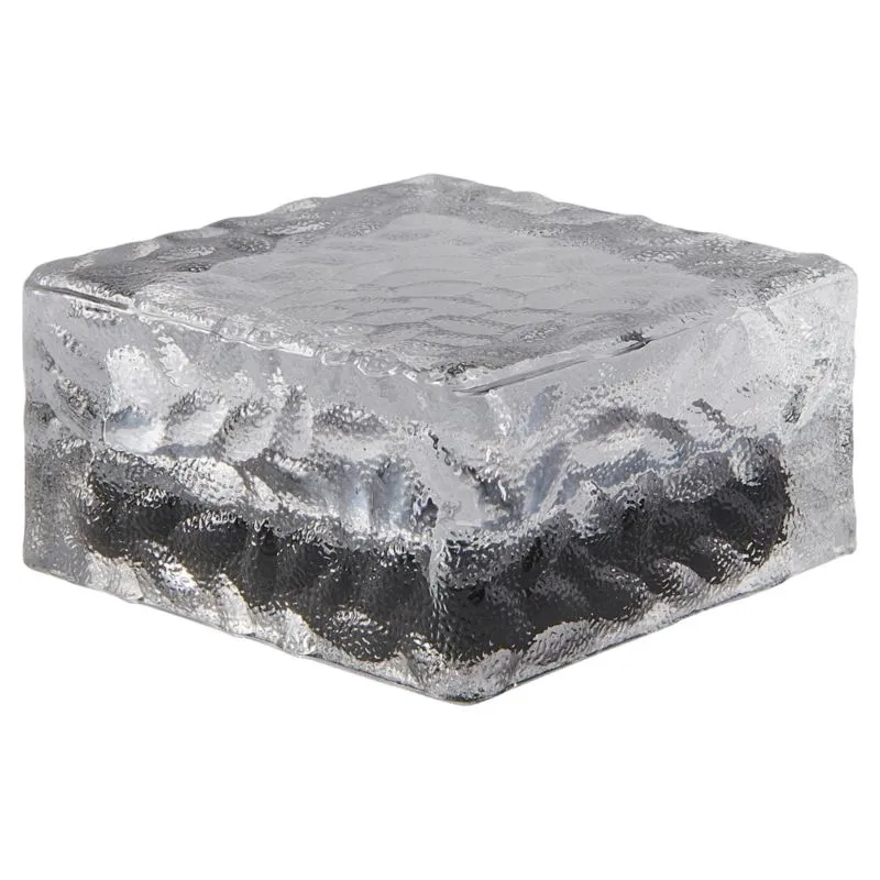 Solcellelampe i glas, kubeformet 10 cm