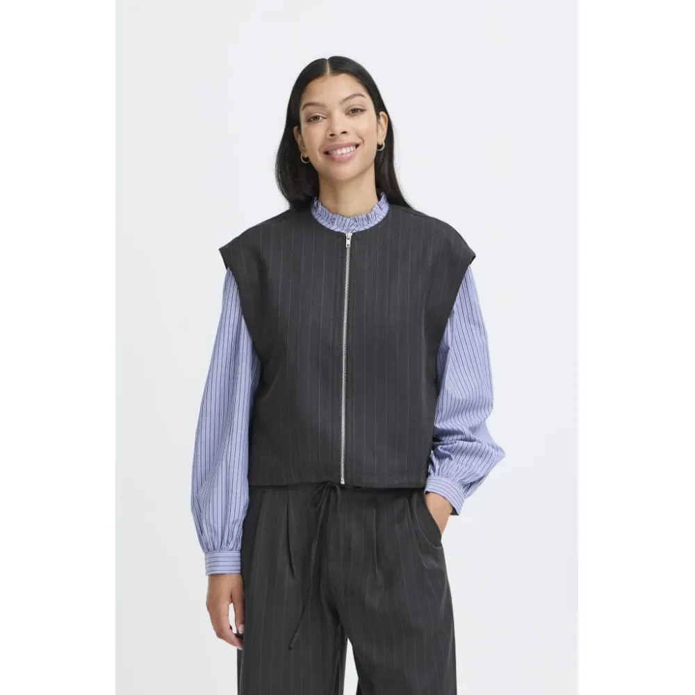 B.Young dame vest BYXDAYO - rich grey pinstripes 34