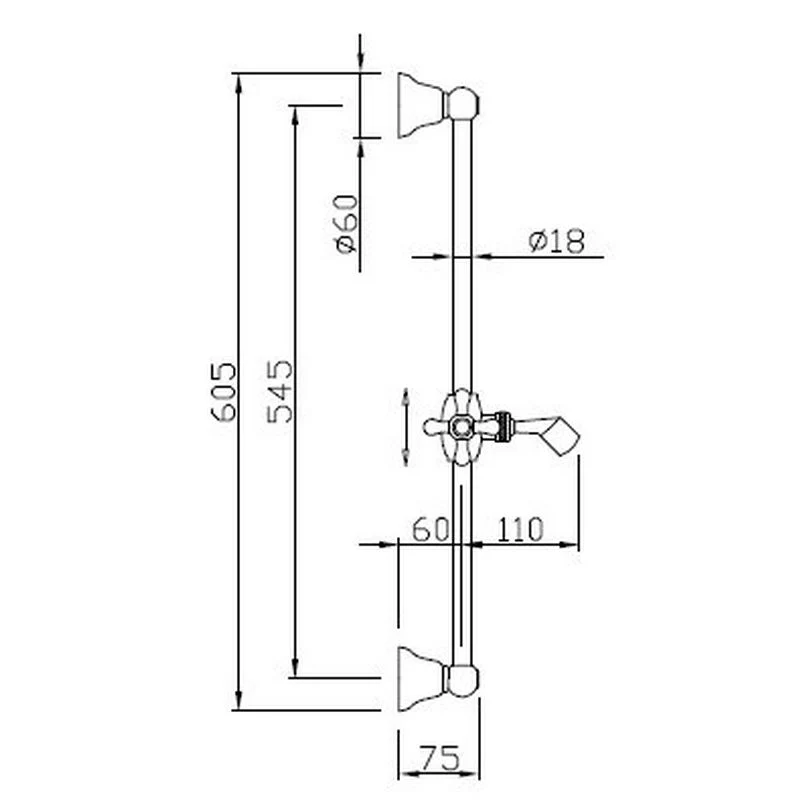 Brusestang 60 cm Maxima Timeless