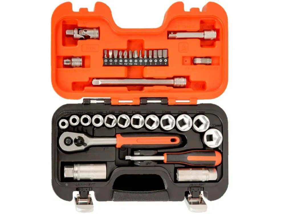 1/4"+ 3/8" TOPNØGLESÆT 34 DELE