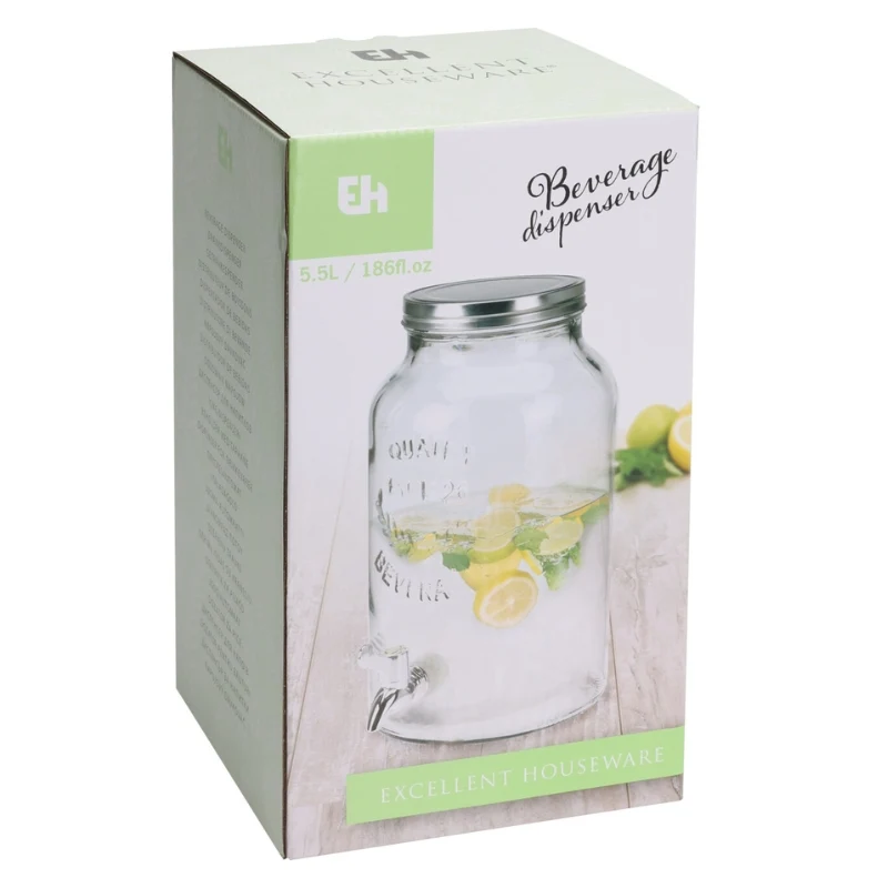 Drikkevaredispenser i glas 5,5 liter