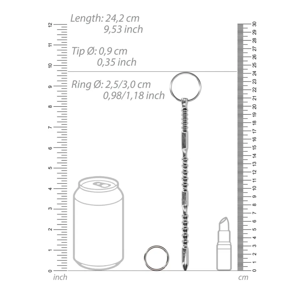 OUCH! - RIBBED SOUNDING DILATOR 9MM