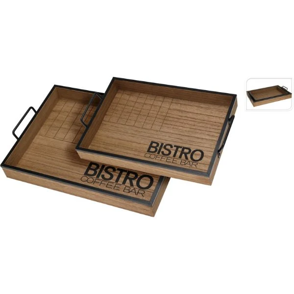 Serveringsbakke sæt 2 stk 'bistro'