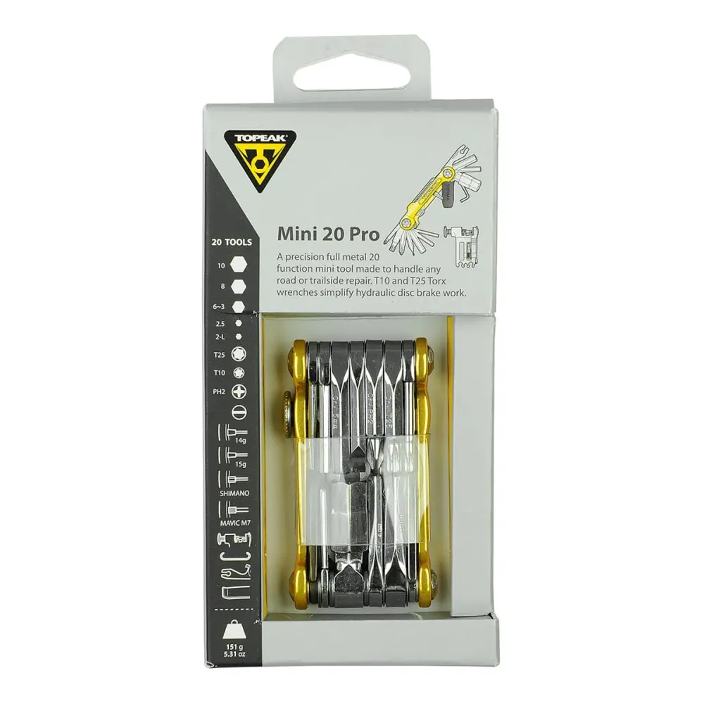 TOPEAK MINI PRO Gold Multi-Tool (20 værktøjer + etui)