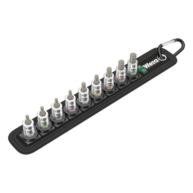 Wera Stikbælte med 1/4" Drive Hex Socket Bits i amerikanske størrelser