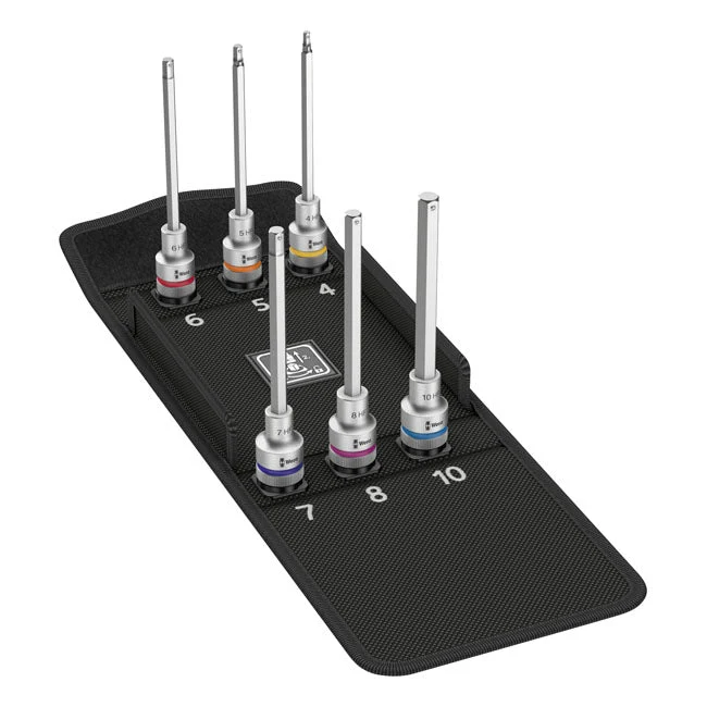 Wera Zyklop 1/2" Drive Extended Hex Socket Bit Set Metriske størrelser